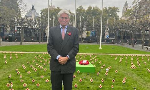 Andrew Mitchell MP at the House of Commons Constituency Garden of Remembrance