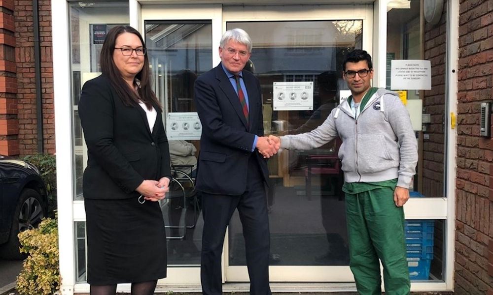 Andrew Mitchell visits Dr. Rahul Dubb at the Sutton Coldfield Group Practice 