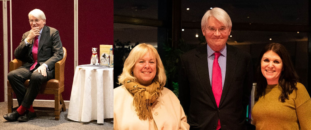 Andrew Mitchell with Town Hall Managing Director Julie Rennison and Trustee Claire Bridges