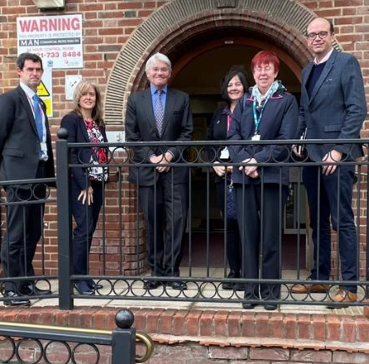 Andrew Mitchell MP outside the Cottage Hospital