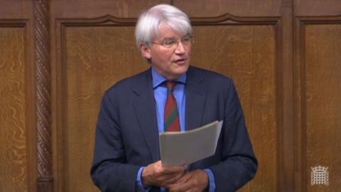 Andrew Mitchell MP speaking in the House of Commons