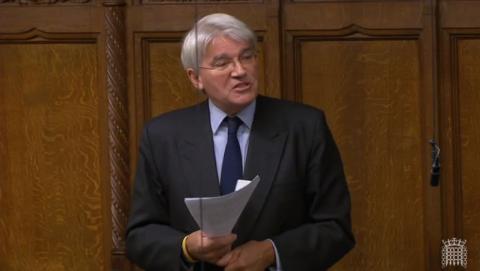 Andrew Mitchell MP speaking in the House of Commons